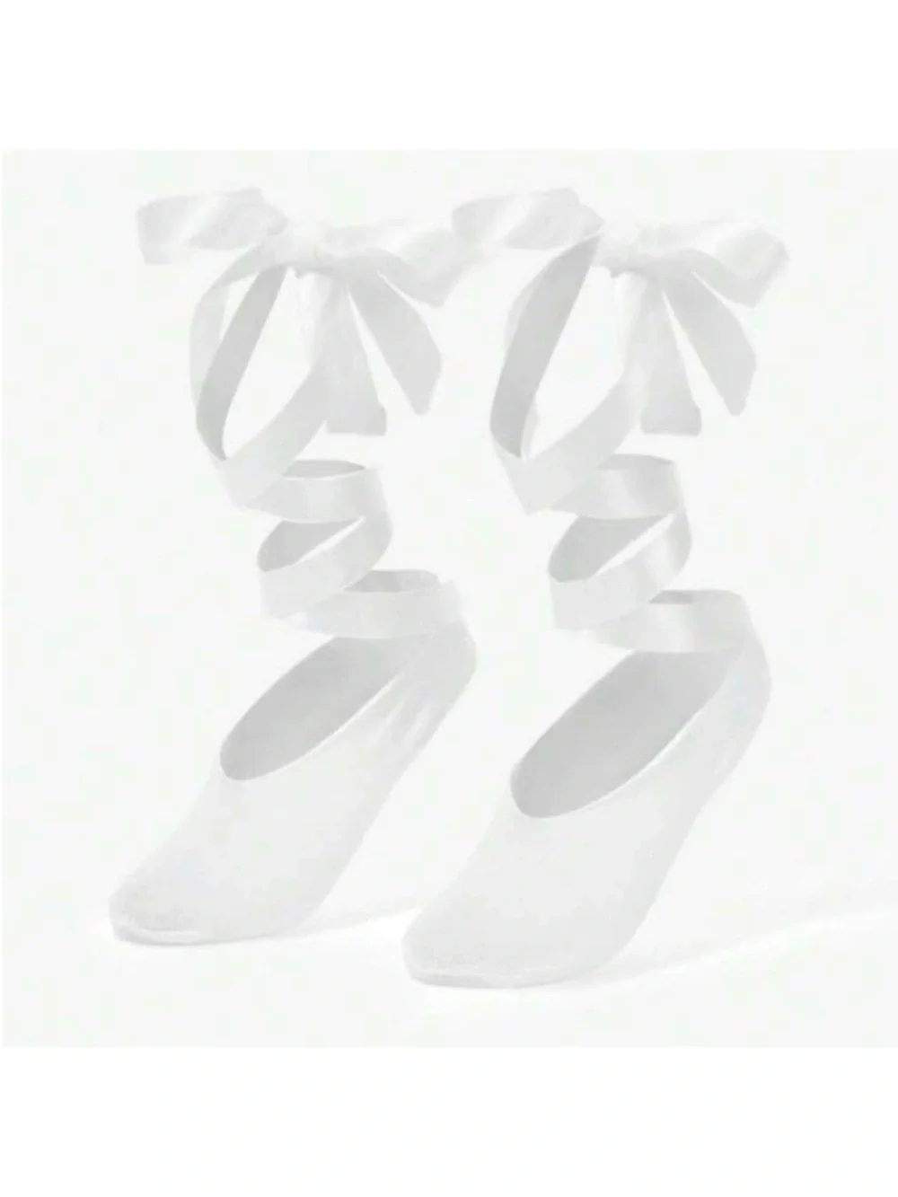 White Ribbon Ballet Ankle Socks